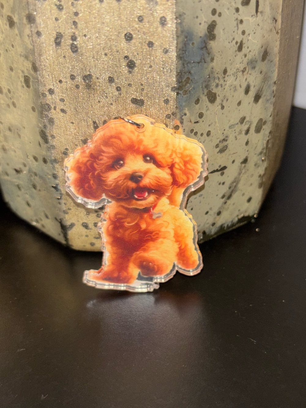 Cute Orange Puppy Acrylic Charm